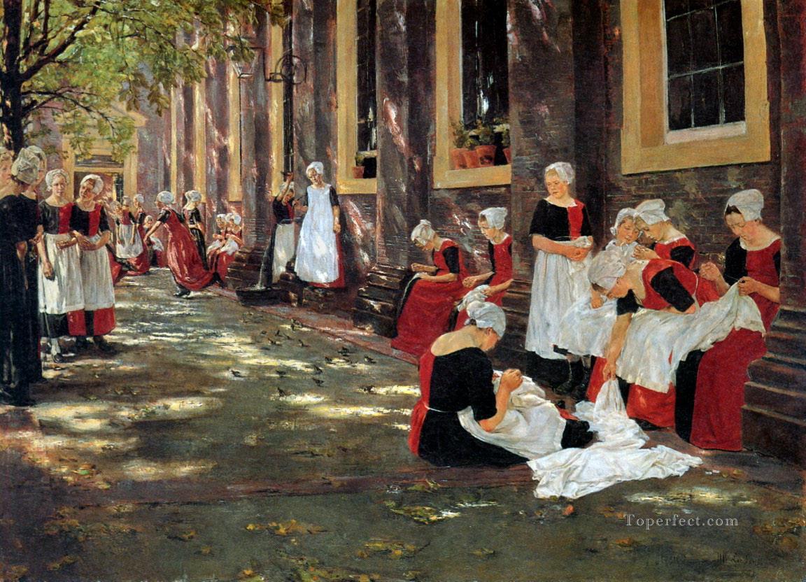 free hour at amsterdam orphanage 1876 Max Liebermann German Impressionism Oil Paintings